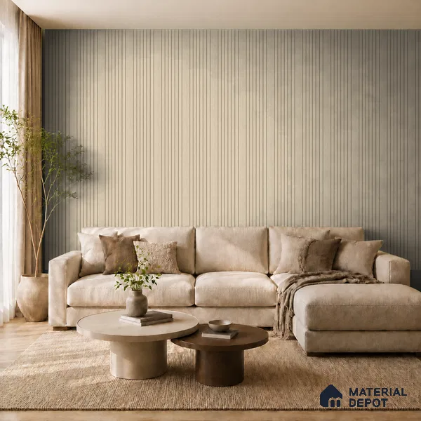 Linen Ivory 10 ft x 0.89 ft (3060x270 mm) Unic Design Interior & Exterior Wall & Ceiling Panel - 15 mm | Suitable for Balcony, Facade & Open Area | Width is Subjected to 5% Variation