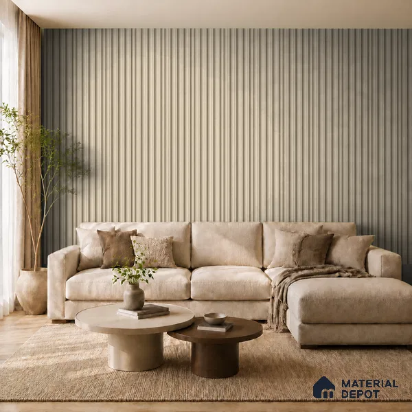 Linen Ivory 10 ft x 0.7 ft (3060x215 mm) Dome Design Interior & Exterior Wall & Ceiling Panel - 20 mm | Suitable for Balcony, Facade & Open Area | Width is Subjected to 5% Variation