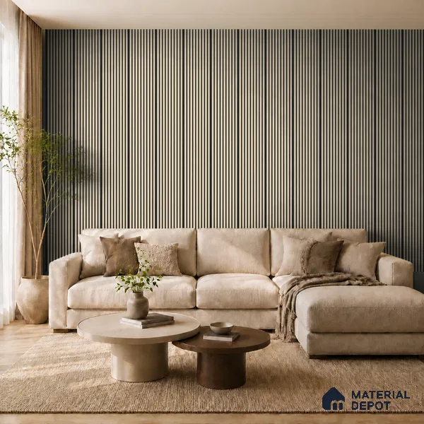 Linen Ivory 10 ft x 0.85 ft (3060x260 mm) Prism Dual Tone Design Interior & Exterior Wall & Ceiling Panel - 21 mm | Suitable for Balcony, Facade & Open Area | Width is Subjected to 5% Variation