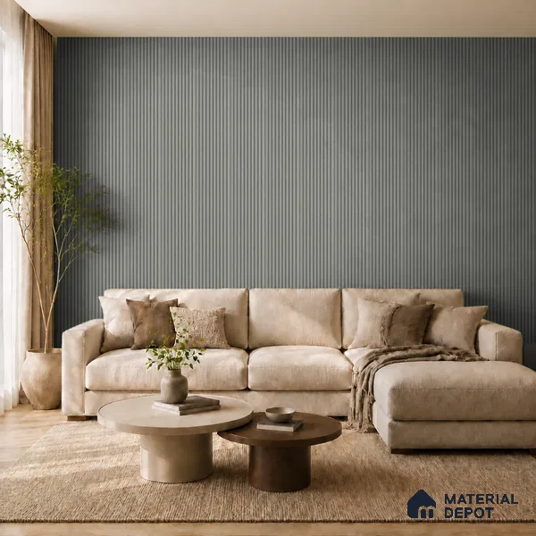 Linen Grey 10 ft x 0.85 ft (3060x260 mm) Prism Design Interior & Exterior Wall & Ceiling Panel - 21 mm | Suitable for Balcony, Facade & Open Area | Width is Subjected to 5% Variation