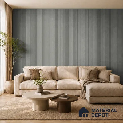 Linen Grey 10 ft x 0.89 ft (3060x270 mm) Unic Design Interior & Exterior Wall & Ceiling Panel - 15 mm | Suitable for Balcony, Facade & Open Area | Width is Subjected to 5% Variation