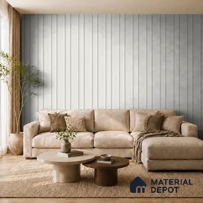 Snow White 10 ft x 0.89 ft (3060x270 mm) Wave Pastel Design Interior & Exterior Wall & Ceiling Panel - 16 mm | Suitable for Balcony, Facade & Open Area | Width is Subjected to 5% Variation