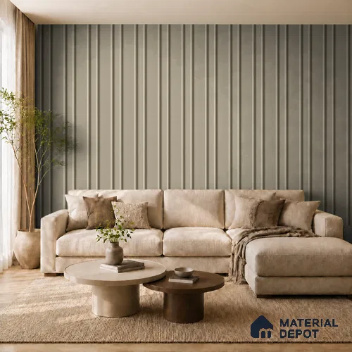 Mocha 10 ft x 0.89 ft (3060x270 mm) Wave Pastel Design Interior & Exterior Wall & Ceiling Panel - 16 mm | Suitable for Balcony, Facade & Open Area | Width is Subjected to 5% Variation