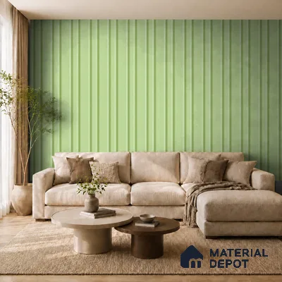 Mint Green 10 ft x 0.89 ft (3060x270 mm) Wave Pastel Design Interior & Exterior Wall & Ceiling Panel - 16 mm | Suitable for Balcony, Facade & Open Area | Width is Subjected to 5% Variation