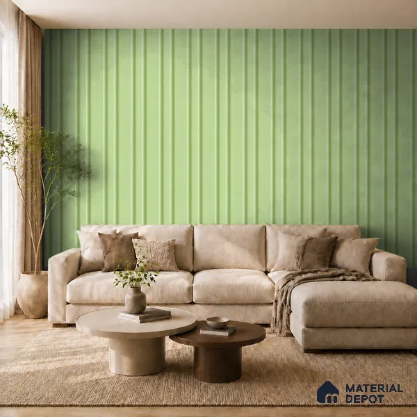 Mint Green 10 ft x 0.89 ft (3060x270 mm) Wave Pastel Design Interior & Exterior Wall & Ceiling Panel - 16 mm | Suitable for Balcony, Facade & Open Area | Width is Subjected to 5% Variation