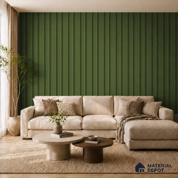 Forest Green 10 ft x 0.89 ft (3060x270 mm) Wave Pastel Design Interior & Exterior Wall & Ceiling Panel - 16 mm | Suitable for Balcony, Facade & Open Area | Width is Subjected to 5% Variation