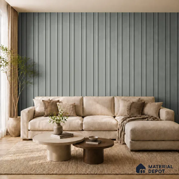 Cloud Grey 10 ft x 0.89 ft (3060x270 mm) Wave Pastel Design Interior & Exterior Wall & Ceiling Panel - 16 mm | Suitable for Balcony, Facade & Open Area | Width is Subjected to 5% Variation