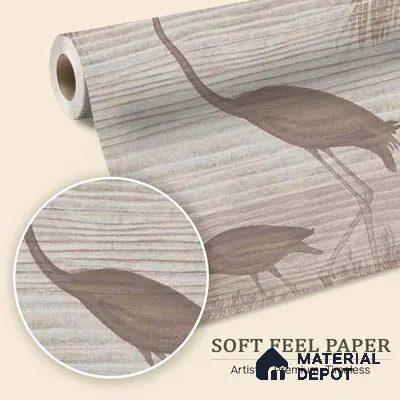 Faded Flamingo Design Wallpaper, Customized Sukoon Series Soft Feel Abstract Design (Customised Size Wallpaper)