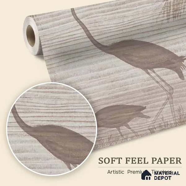 Faded Flamingo Design Wallpaper, Customized Sukoon Series Soft Feel Abstract Design (Customised Size Wallpaper)