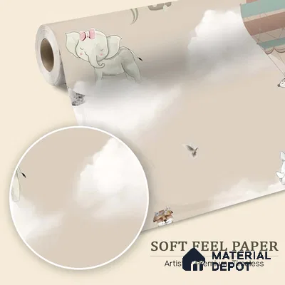 Hot Air Balloons with Animals Wallpaper for Kids Room Walls, Kids Wall Designs Sparkla N Shine Series Soft Feel Entertainment Design (Customised Size Wallpaper)