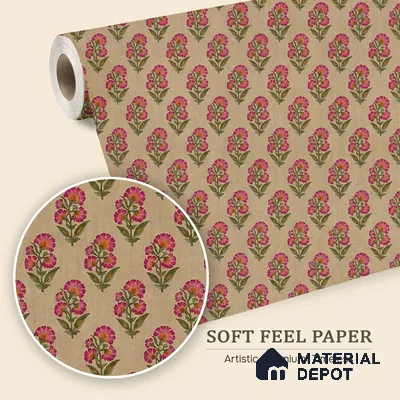 Indian Floral Theme Repeat Design Wallpaper, Luxury 10 Meter x 19.68 Inches Soft Feel Paper Type Wallpaper -54 Sq. Ft. | Minimum 15% wastage during installation