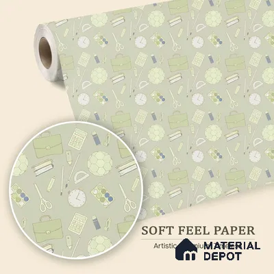 Tools for Adventure Green Soft Feel Kids Room Wallpaper - 10 Meter x 19.68 Inches, 54 Sq. Ft. (Min. 15% Wastage)