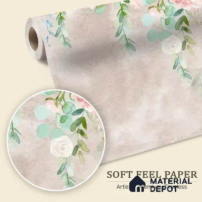 Water Color Hanging Pink Customized Floral Wallpaper - Soft Feel