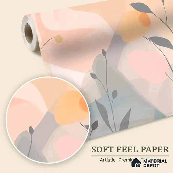 Pastel Paradise Abstract Pattern for Room Pink Soft Feel (Customised Wallpaper)