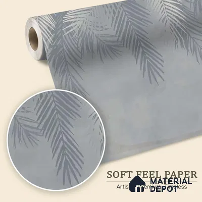 Hanging Tropical Leaves Design Blue Soft Feel (Customised Wallpaper)