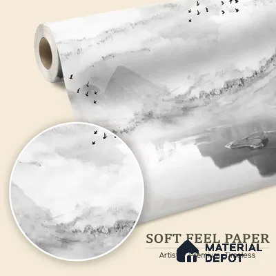 Marble Effect Scenery Customised Black & White Soft Feel (Customised Wallpaper)