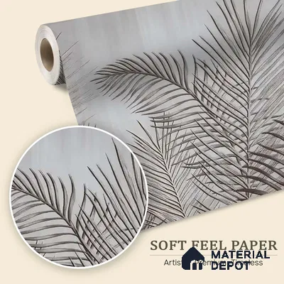Dark Tropical Leaves in Textured Background Soft Feel (Customised Wallpaper)