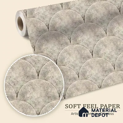 Sandy Arches Abstract Modern Geometric Beige Customized Wallpaper - Soft Feel