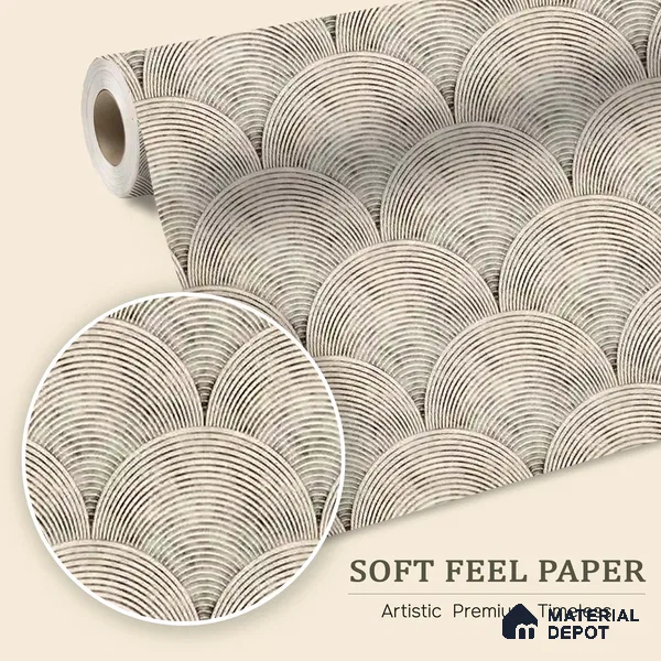 Sandy Arches Abstract Modern Geometric Beige Customized Wallpaper - Soft Feel