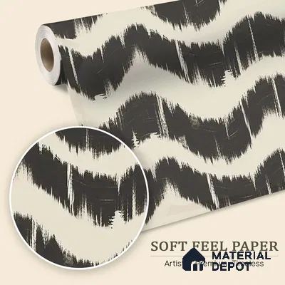 Charcoal Waves Modern Abstract for Walls Soft Feel (Customised Wallpaper)