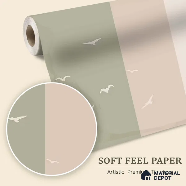 Modern Mood Abstract Design Wall Pastel Green Soft Feel (Customised Wallpaper)