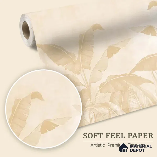 Tropical Forest, Digitally Painted Yellow Soft Feel (Customised Wallpaper)