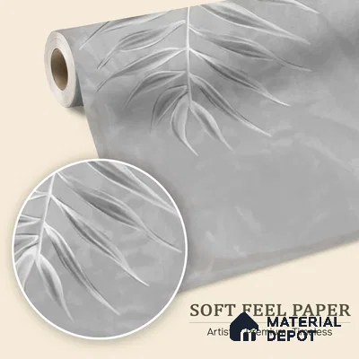 Misty Tropics Grey Tropical Leaf Customised Soft Feel (Customised Wallpaper)