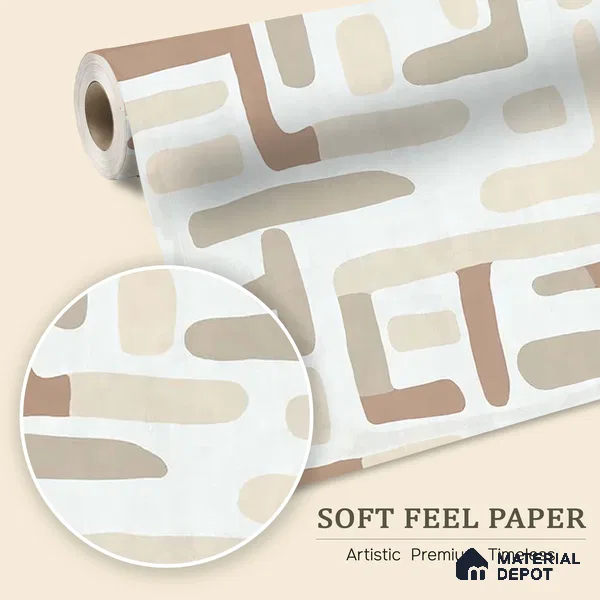 Urban Maze In Desert Sand Abstract Customised Soft Feel Wallpaper for Rooms