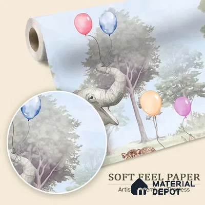 Pretty Forest Theme Children Room Soft Feel (Customised Size Wallpaper)