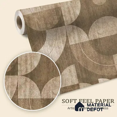 Sutra Sepia Abstract Geometric Soft Feel Wallpaper - 10 Meter x 19.68 Inches, 54 Sq. Ft. (Min. 15% Wastage)