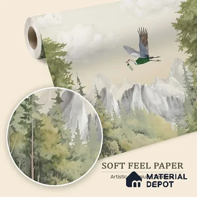 Animals Jungle Camp Soft Feel Wallpaper for Kids Rooms (Customized Size Wallpaper)