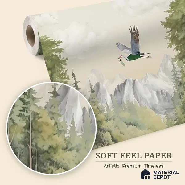 Animals Jungle Camp Soft Feel Wallpaper for Kids Rooms (Customized Size Wallpaper)
