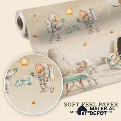 Coffee Bean Cosmic Clubhouse Kids Room Soft Feel Wallpaper