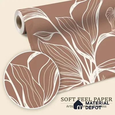 Botanical Muse Tropical Soft Feel Customized Wallpaper, Brown Background