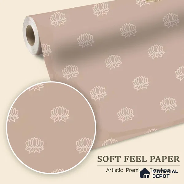 Divine Glow: Beautiful Beige Pichwai Soft Feel Wallpaper for Pooja Room, Customised