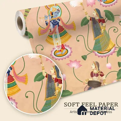 Vrindavan, Krishna and Gopies Soft Feel Customised Wallpaper