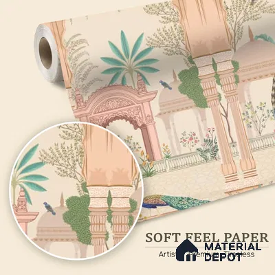 Aangan Indian Peacock Soft Feel Wallpaper