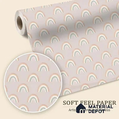 Pastel Pink Rainbow Charm Soft Feel Wallpaper
