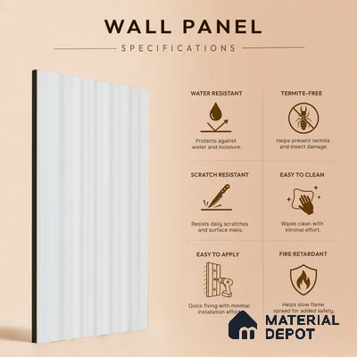 Dove Grey Plain Colour Look PN 00520 9.5 ft x 4.8 inch Charcoal Panel - 12 mm | Suitable for Feature Wall, TV Unit & Living Room | Width is Subjected to 5% Variation