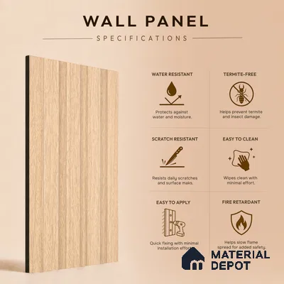Wooden Look PN 03173 9.5 ft x 4.9 inch Charcoal Panel - 11 mm | Suitable for Feature Wall, TV Unit & Living Room | Width is Subjected to 5% Variation