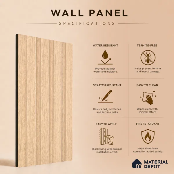 Wooden Look PN 03173 9.5 ft x 4.9 inch Charcoal Panel - 11 mm | Suitable for Feature Wall, TV Unit & Living Room | Width is Subjected to 5% Variation