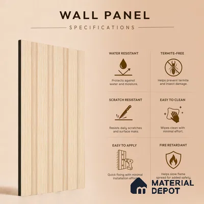 Wooden Look PN 03397 9.5 ft x 4.8 inch Charcoal Panel - 11 mm | Suitable for Feature Wall, TV Unit & Living Room | Width is Subjected to 5% Variation