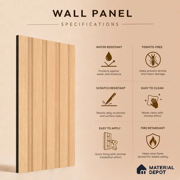 Wooden Look PN 03520 9.5 ft x 4.9 inch Charcoal Panel - 11 mm | Suitable for Feature Wall, Living Room & Bedroom | Width is Subjected to 5% Variation