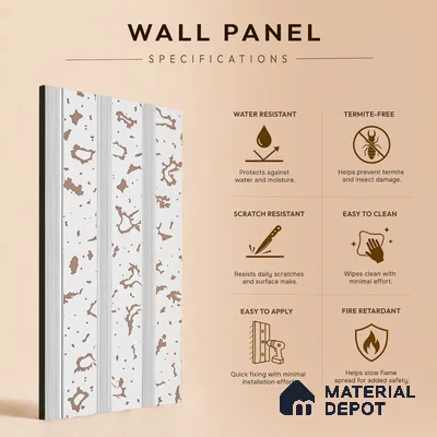 Dove Grey Luxury Look PN 06079 9.5 ft x 4.6 inch Charcoal Panel - 8 mm | Suitable for Feature Wall, TV Unit & Living Room | Width is Subjected to 5% Variation