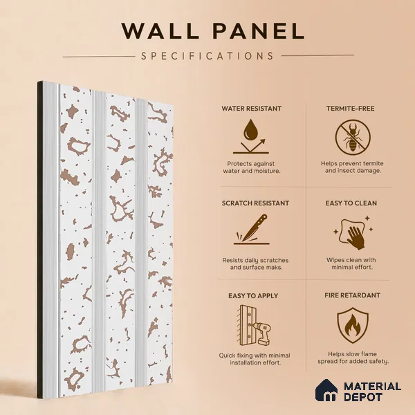 Dove Grey Luxury Look PN 06079 9.5 ft x 4.6 inch Charcoal Panel - 8 mm | Suitable for Feature Wall, TV Unit & Living Room | Width is Subjected to 5% Variation