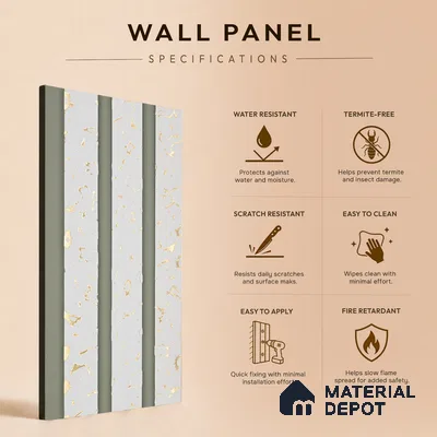 Dove Grey Luxury Look PN 06083 9.5 ft x 4.6 inch Charcoal Panel - 8 mm | Suitable for Feature Wall, TV Unit & Living Room | Width is Subjected to 5% Variation