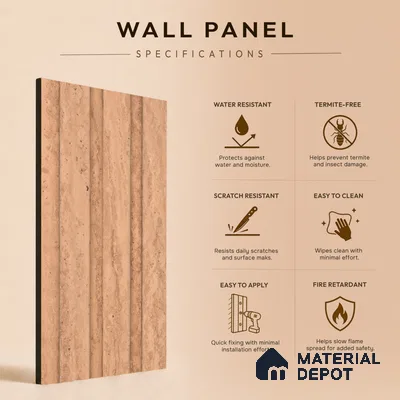 Wooden Look PN 06848 9.2 ft x 4.9 inch Charcoal Panel - 12 mm | Suitable for Living Room, Bedroom & TV Cabinet | Width is Subjected to 5% Variation