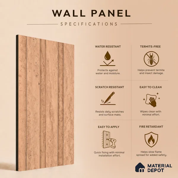 Wooden Look PN 06848 9.2 ft x 4.9 inch Charcoal Panel - 12 mm | Suitable for Living Room, Bedroom & TV Cabinet | Width is Subjected to 5% Variation