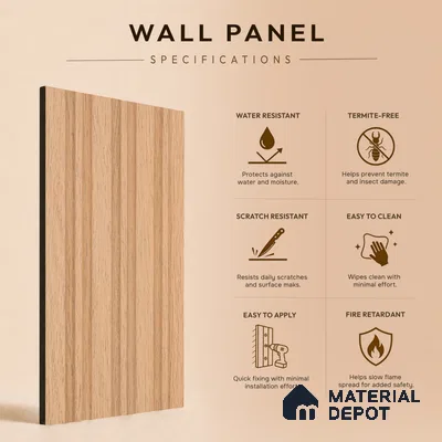 Wooden Look PN 07054 9.5 ft x 4.9 inch Charcoal Panel - 8 mm | Suitable for Feature Wall, TV Unit & Living Room | Width is Subjected to 5% Variation