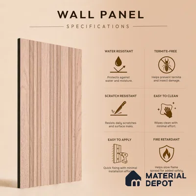 Wooden Look PN 07056 9.5 ft x 4.9 inch Charcoal Panel - 8 mm | Suitable for Feature Wall, TV Unit & Living Room | Width is Subjected to 5% Variation